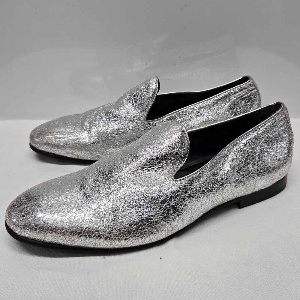 Aldo Silver Metallic Slip-On Loafers for Men
